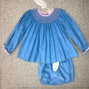 Lullaby Set 4T smocked corduroy bloomer set NWT